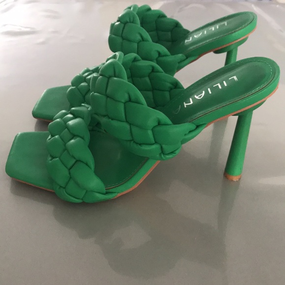 Liliana, Women Size 7 Green Rope Braided Heels - Picture 3 of 9